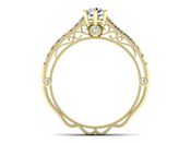 Złoty Pierścionek zaręczynowy z diamentami - p16967z - 2