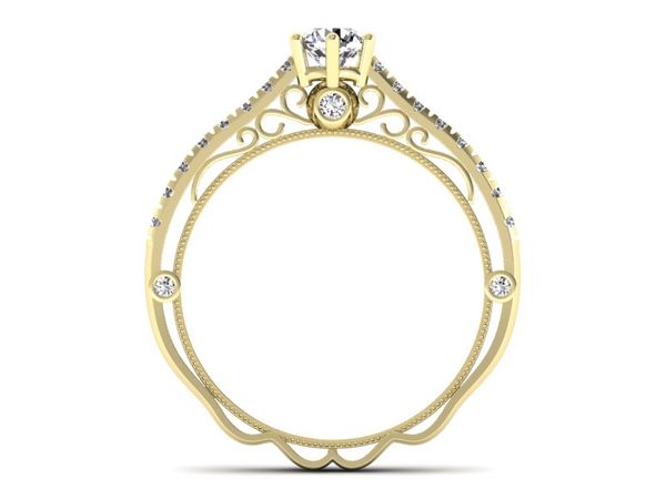Złoty Pierścionek zaręczynowy z diamentami - p16967z