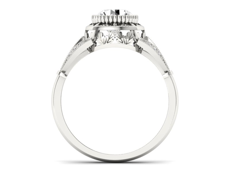 Pierścionek z diamentami białe złoto próba 585 - p16968b — zdjęcie 2