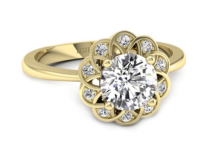 Pierścionek zaręczynowy z diamentami - p16971z - 3