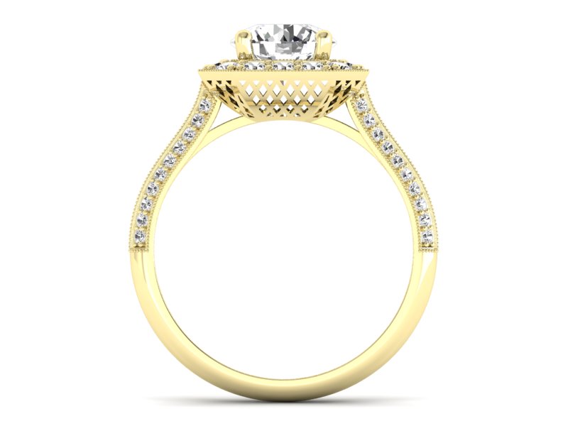 Złoty pierścionek z brylantami żółte złoto 585 - p16974z — zdjęcie 2