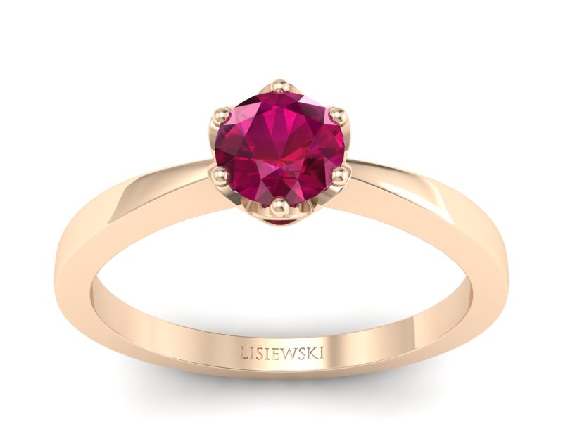 Ekskluzywny Złoty Pierścionek z Rubinem - p16977cr