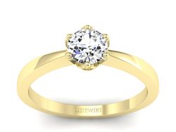 Złoty pierścionek zaręczynowy z diamentem - p16977z