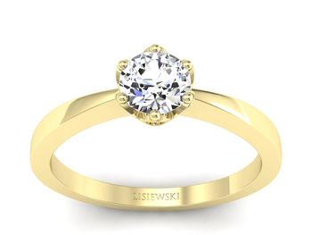Złoty pierścionek zaręczynowy z diamentem - p16977z - 1