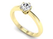Złoty pierścionek zaręczynowy z diamentem - p16977z - 3
