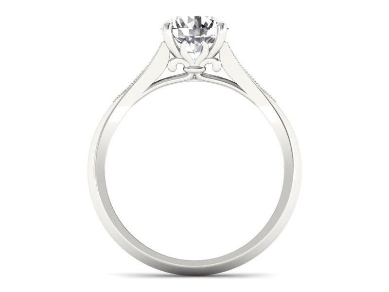 Pierścionek z diamentami białe złoto próba 585 - p16980b — zdjęcie 2