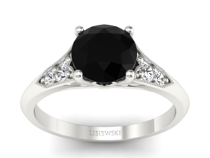 Pierścionek zaręczynowy diament białe złoto - p16980bcd