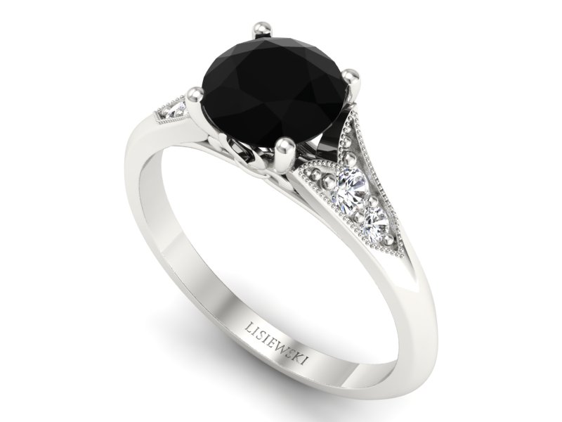 Pierścionek zaręczynowy diament białe złoto - p16980bcd — zdjęcie 3