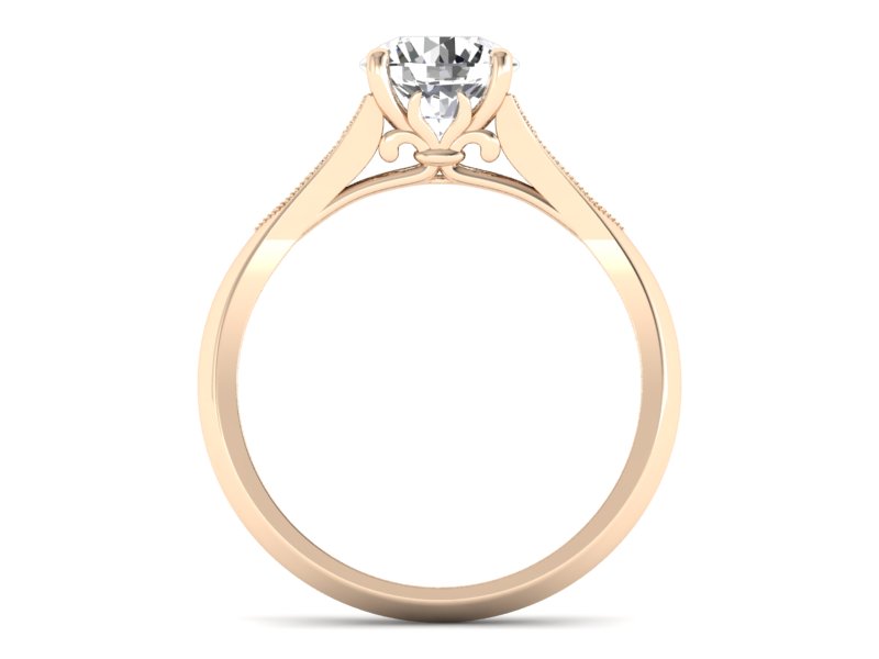 Pierścionek z diamentami różowe złoto próba 585 - p16980c — zdjęcie 2