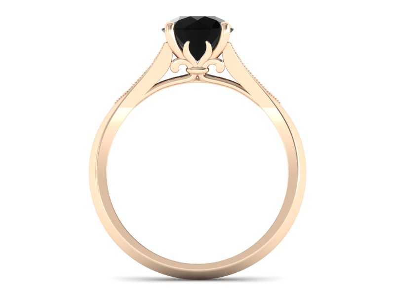 Pierścionek z czarnym diamentem różowe złoto - p16980ccd — zdjęcie 2