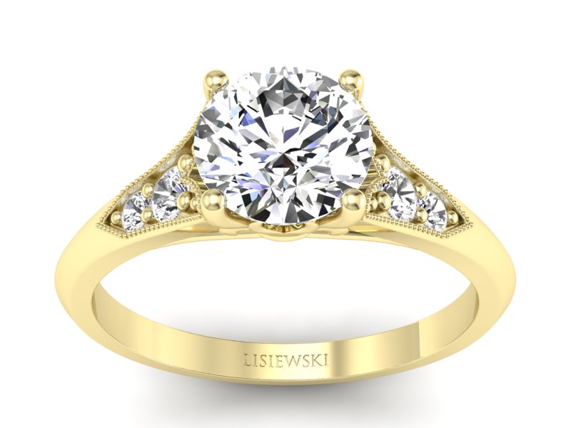 Złoty Pierścionek zaręczynowy z diamentami - p16980z