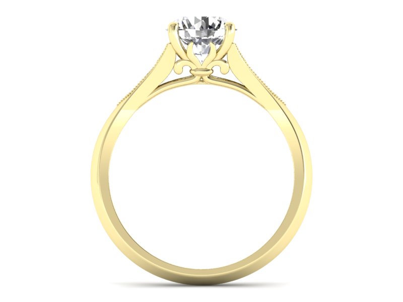 Złoty Pierścionek zaręczynowy z diamentami - p16980z — zdjęcie 2