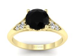 Pierścionek z diamentami żółte złoto 585 - p16980zcd