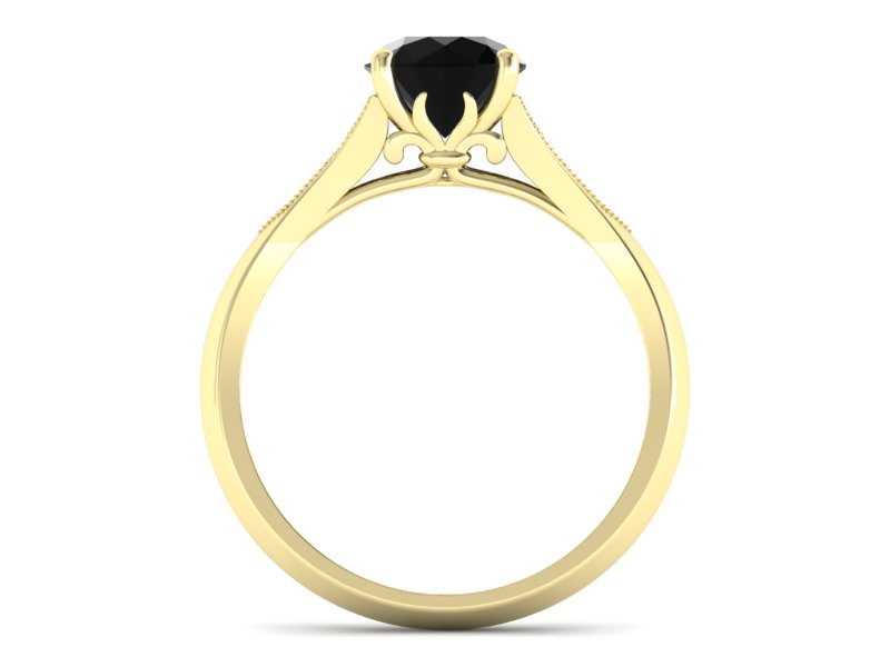 Pierścionek z diamentami żółte złoto 585 - p16980zcd — zdjęcie 2