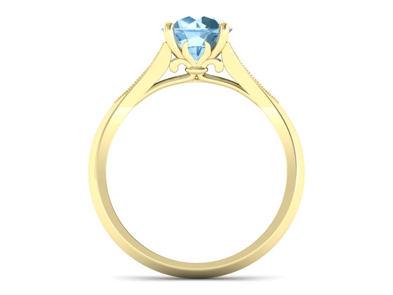 Złoty pierścionek z topazem i diamentami - p16980ztp — zdjęcie 2