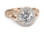 Pierścionek zaręczynowy z diamentami różowe złoto - p16981c - 3