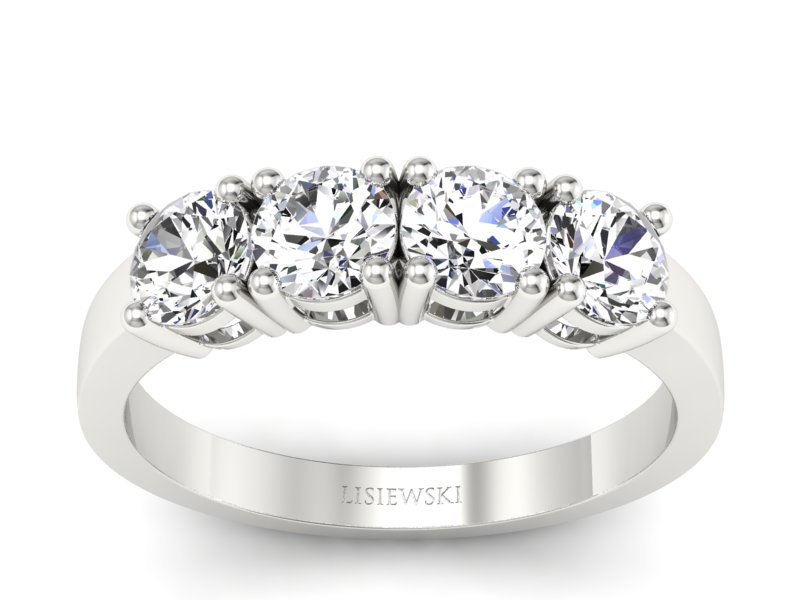 Pierścionek z diamentami w białym złocie - p16997b