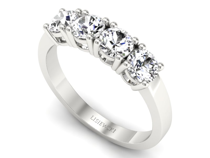 Pierścionek z diamentami w białym złocie - p16997b — zdjęcie 3