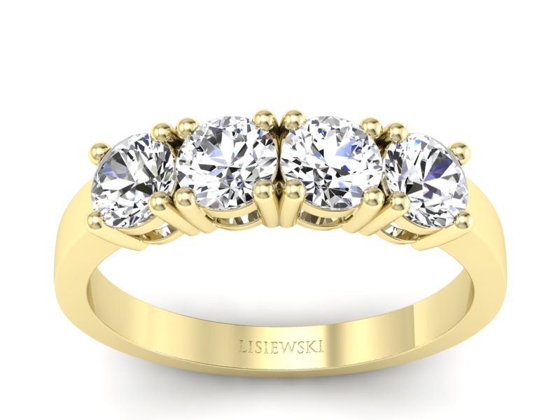 Pierścionek z diamentami w żółtym złocie - p16997z