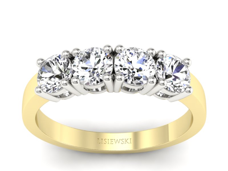 Pierścionek z diamentami w złocie dwukolorowym - p16997zb