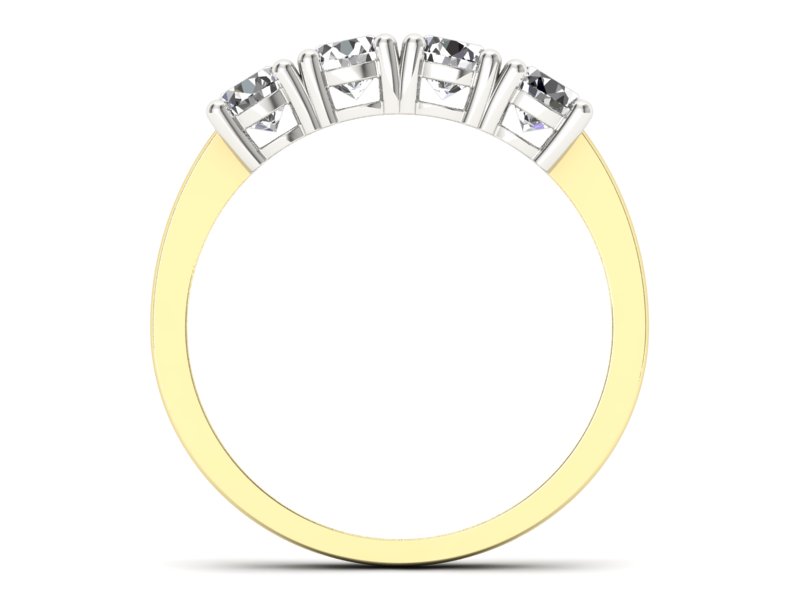 Pierścionek z diamentami w złocie dwukolorowym - p16997zb — zdjęcie 2