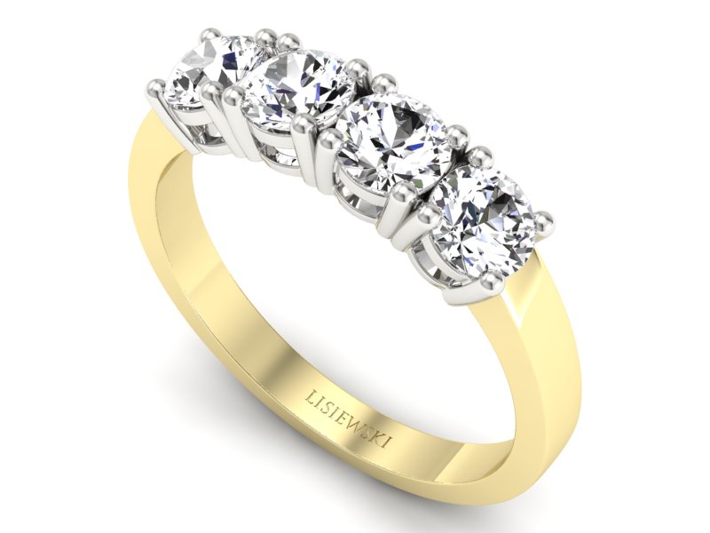 Pierścionek z diamentami w złocie dwukolorowym - p16997zb — zdjęcie 3