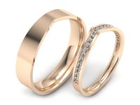 Obrączki ślubne z diamentami różowe złoto próba 585 - p2550150t238c- 3