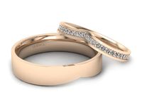 Obrączki ślubne z diamentami różowe złoto próba 585 - p2550150t238c- 2