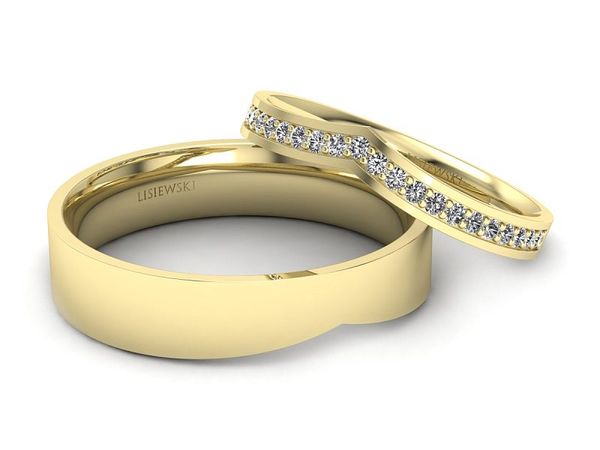 Złote obrączki ślubne z diamentami - p2550150t238z