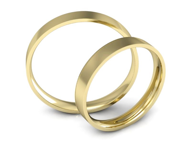 Obrączki żółte złoto obrączki klasyczne 585 - P30110T105z — zdjęcie 3