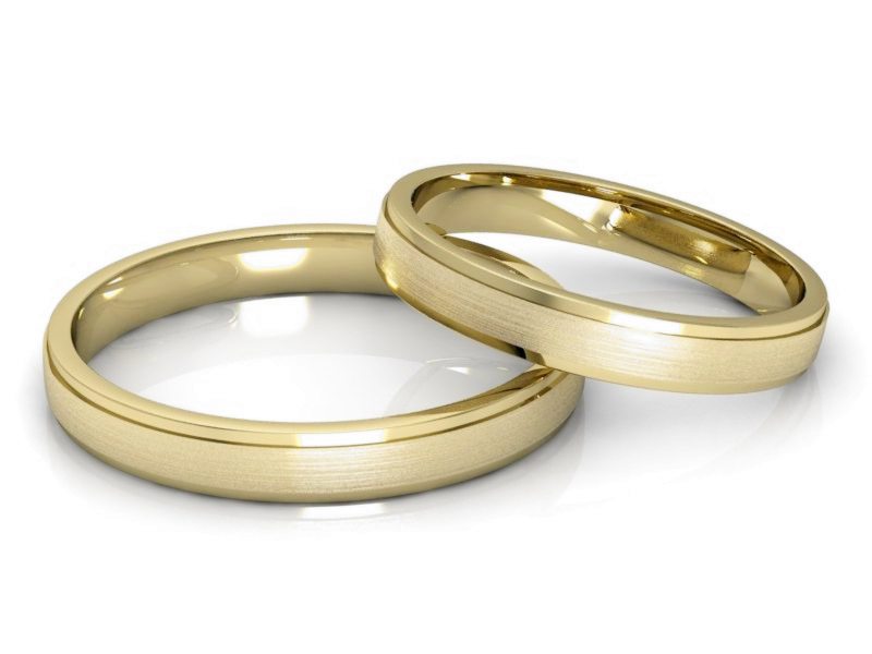 Obrączki żółte złoto obrączki klasyczne 585 - P30110T126zmp — zdjęcie 2