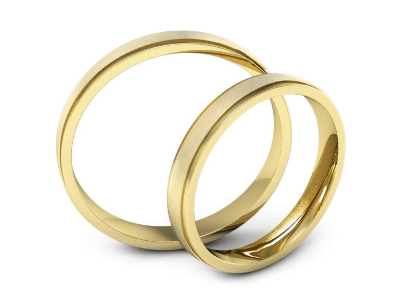 Obrączki żółte złoto obrączki klasyczne 585 - P30110T126zmp — zdjęcie 3