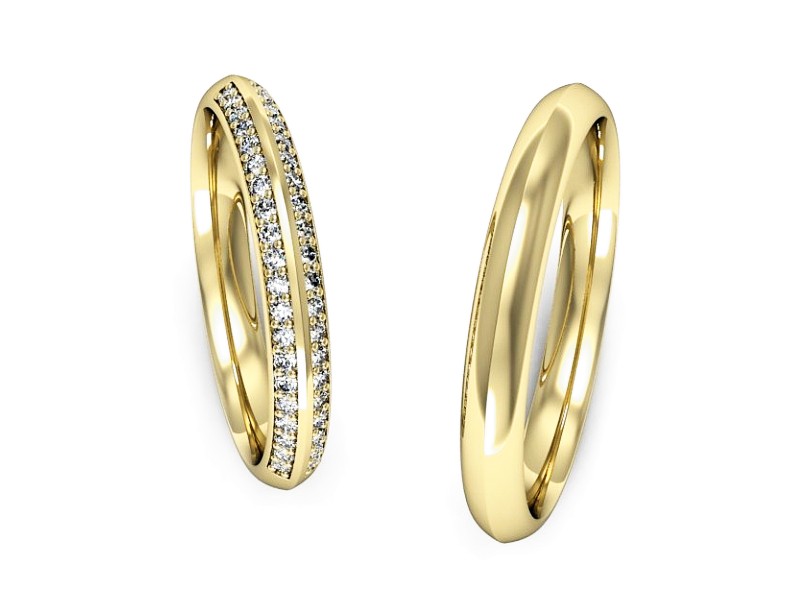 Złote Obrączki z diamentami obrączki złoto 14k - P30180T200z