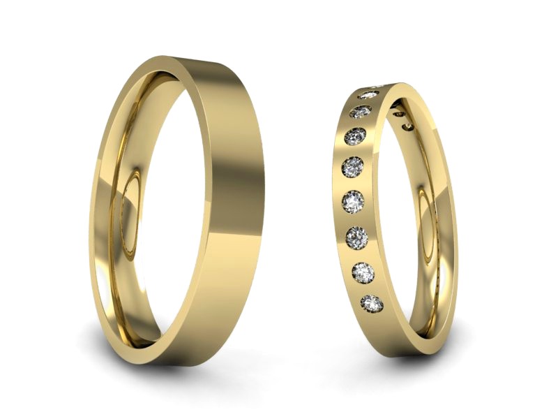 Złote Obrączki z diamentami złoto próba 585 - P3040160T160z — zdjęcie 3