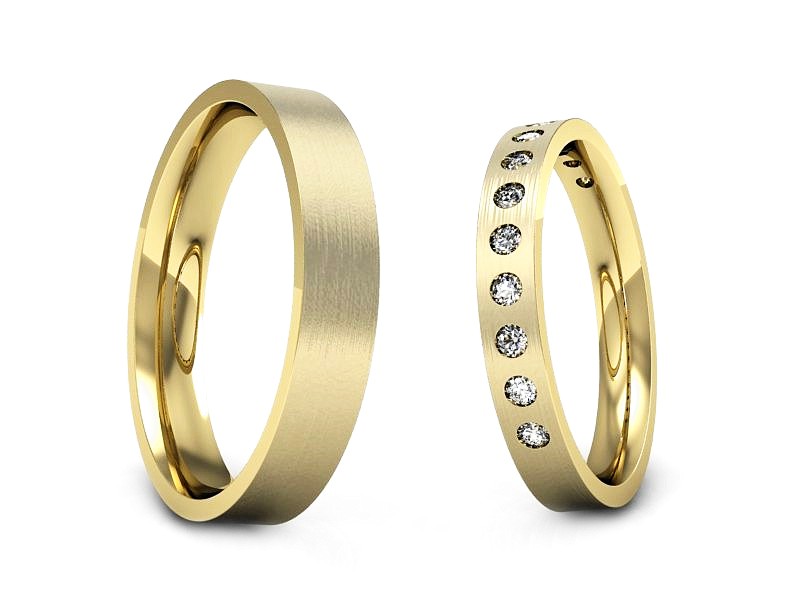 Złote Obrączki z diamentami złote obrączki - P3040160T160zmp — zdjęcie 3