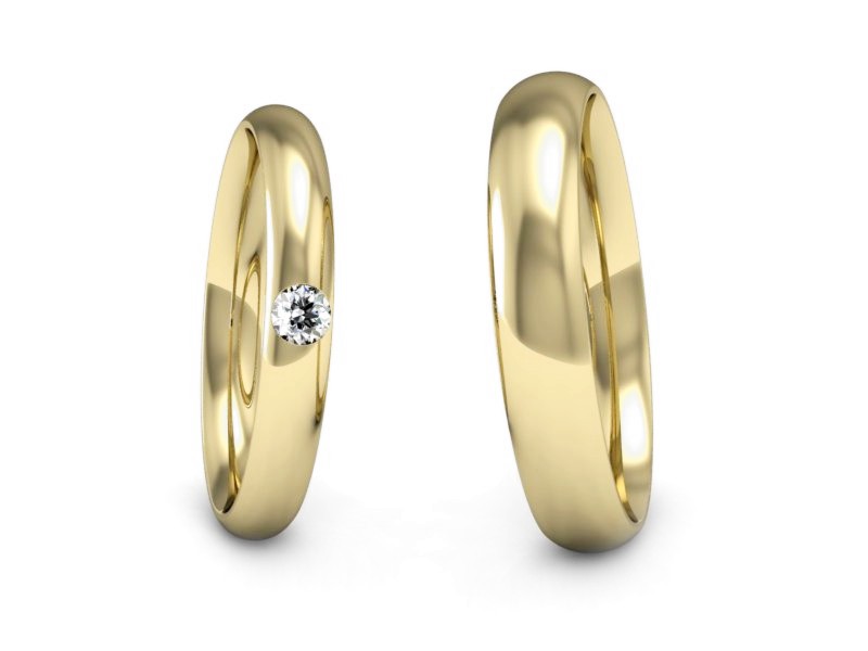 Obrączki z diamentem obrączki złoto 585 - P3040170T157z — zdjęcie 3