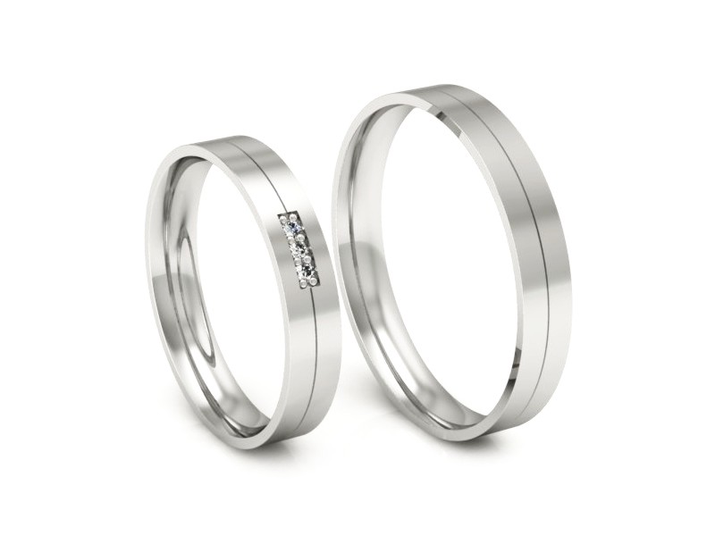 Obrączki zlote z diamentami złote białe 14k - P35120T93b