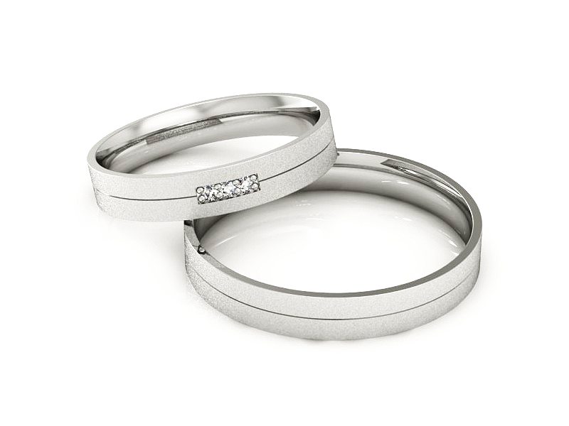 Obrączki zlote z diamentami złoto próba 585 - P35120T93bms — zdjęcie 2