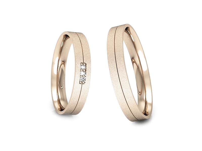 Obrączki z brylantami obrączki różowe złoto - P35120T93cms — zdjęcie 3