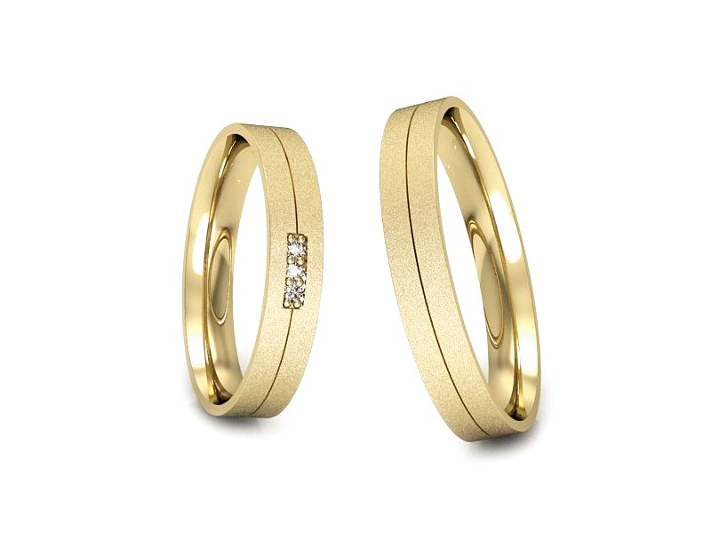 Obrączki zlote z diamentami złoto próba 585 - P35120T93zms — zdjęcie 3