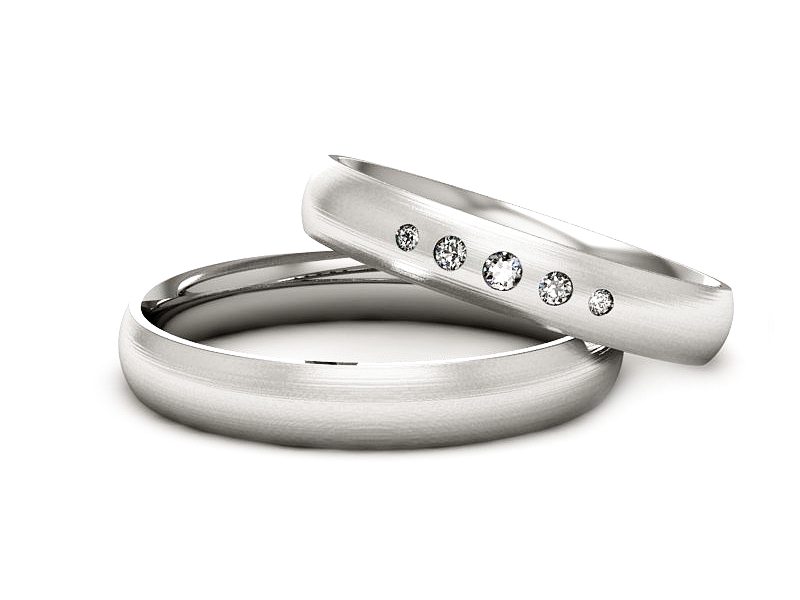 Złote Obrączki z diamentami złoto 585 - P35160T153bmp — zdjęcie 2