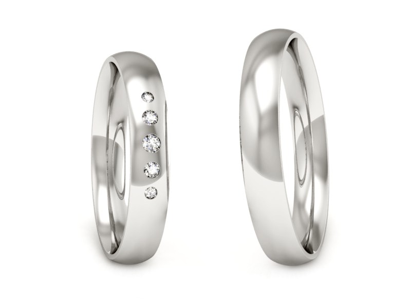 Platyna Obrączki z brylantami proba 950 - P35160T153pt — zdjęcie 3