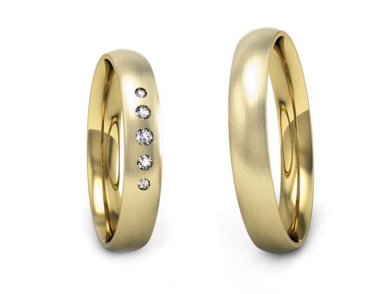 Złote Obrączki z diamentami złoto próba 585 - P35160T153zmp — zdjęcie 3