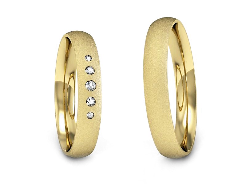 Złote Obrączki z diamentami złoto próba 585 - P35160T153zms — zdjęcie 3
