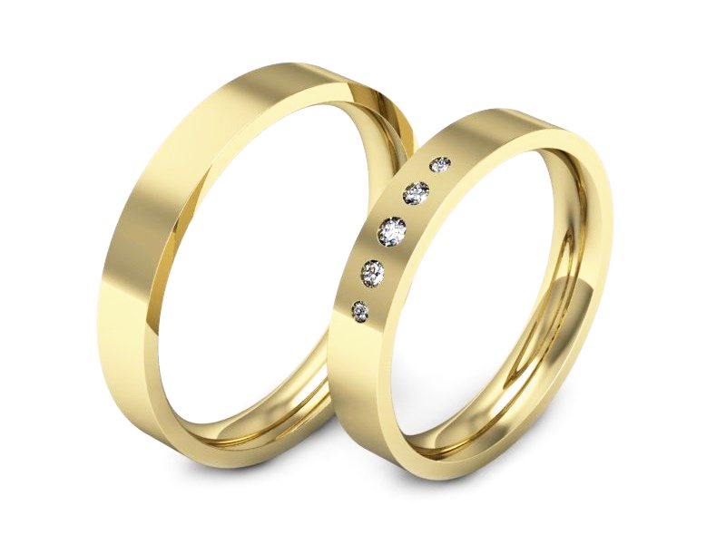 Obrączki z brylantami złote żółte złoto 14k - P35170T159z — zdjęcie 3