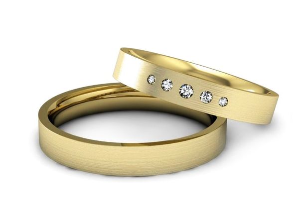 Złote Obrączki z diamentami złote obrączki - P35170T159zmp
