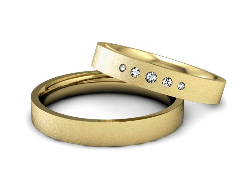 Złote Obrączki z diamentami złote obrączki - P35170T159zms — zdjęcie 2