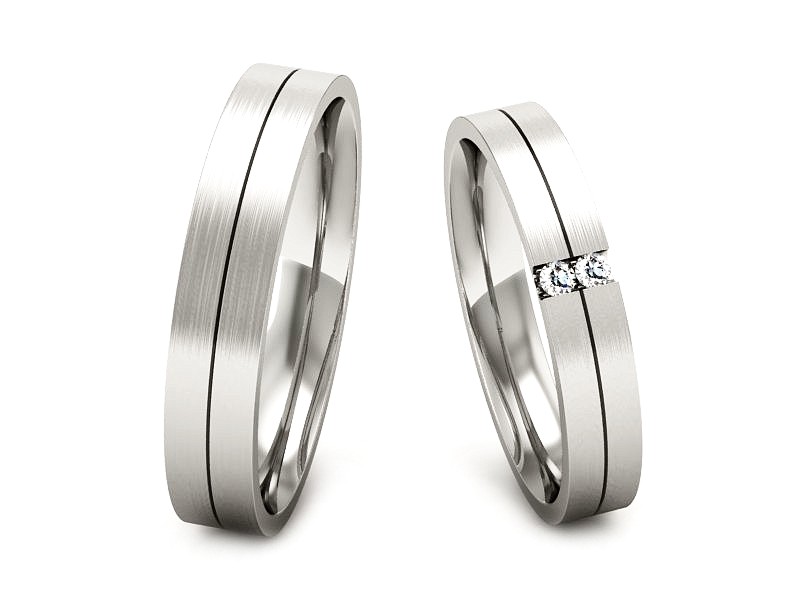 Obrączki z diamentami obraczki białe złoto - P3540150T158bmp — zdjęcie 3