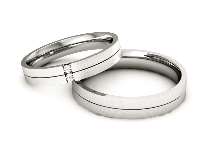 Obrączki z diamentami obraczki białe złoto - P3540150T158bmp — zdjęcie 2