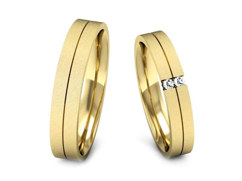 Złote Obrączki z diamentami złote obrączki - P3540150T158zms — zdjęcie 3